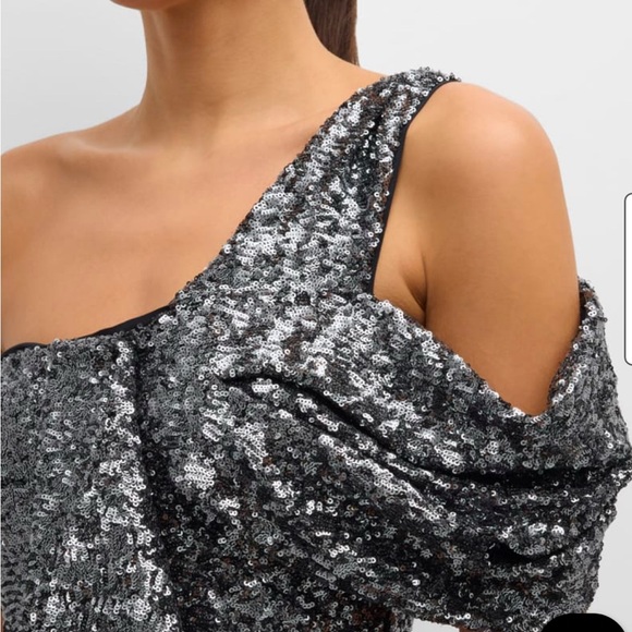 NWT Chiara Boni dark silver sequins evening dress, size 10 - Picture 6 of 9